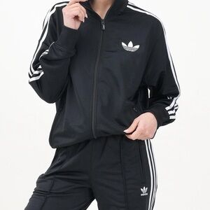 Adicolor Firebird Black/White Loose Tracksuit Set Size Medium JC8251 & JC8245